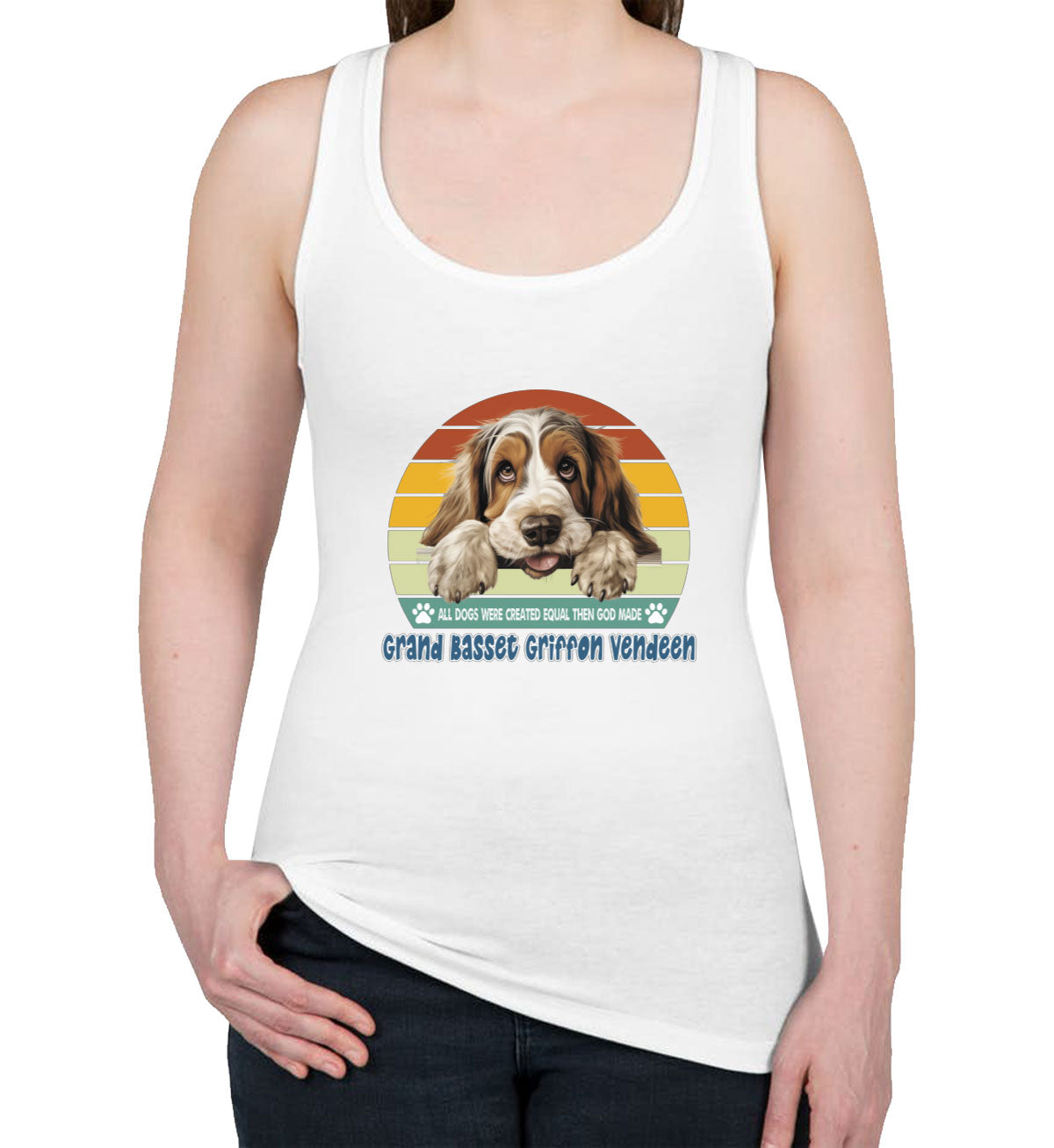 All Dogs Were Created Equal Grand Basset Griffon Vendeen Women's Racerback Tank Top