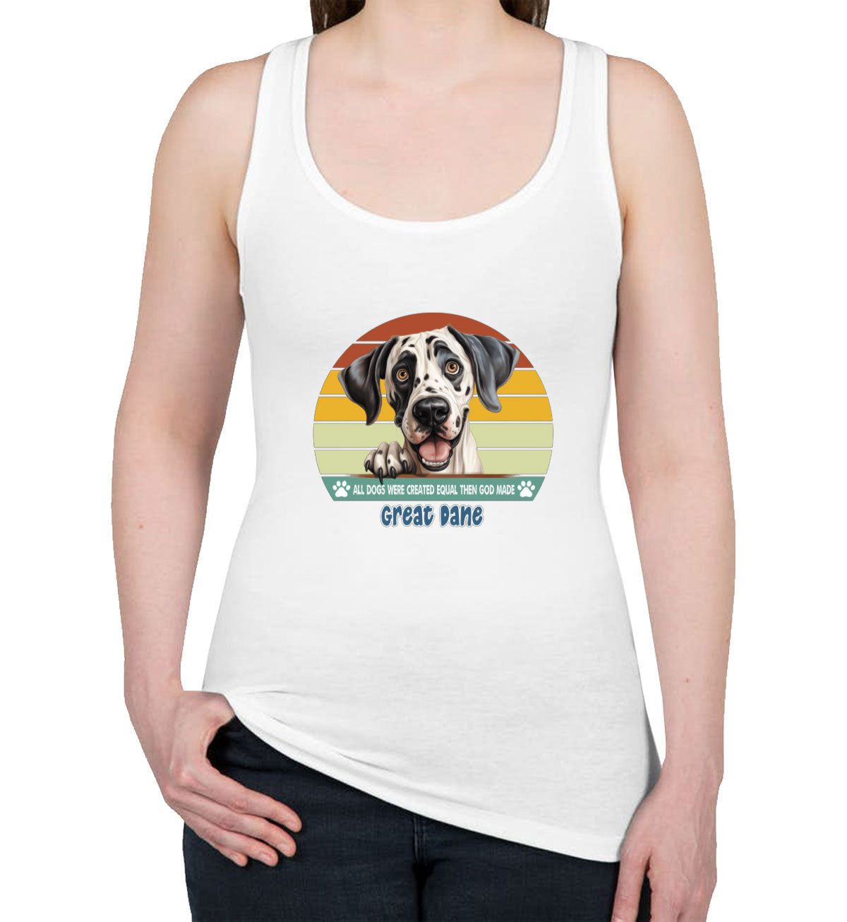 All Dogs Were Created Equal Great Dane Women's Racerback Tank Top