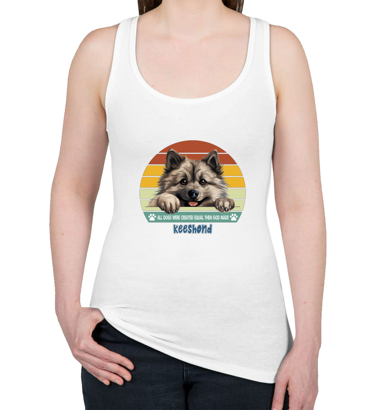 All Dogs Were Created Equal Keeshond Women's Racerback Tank Top