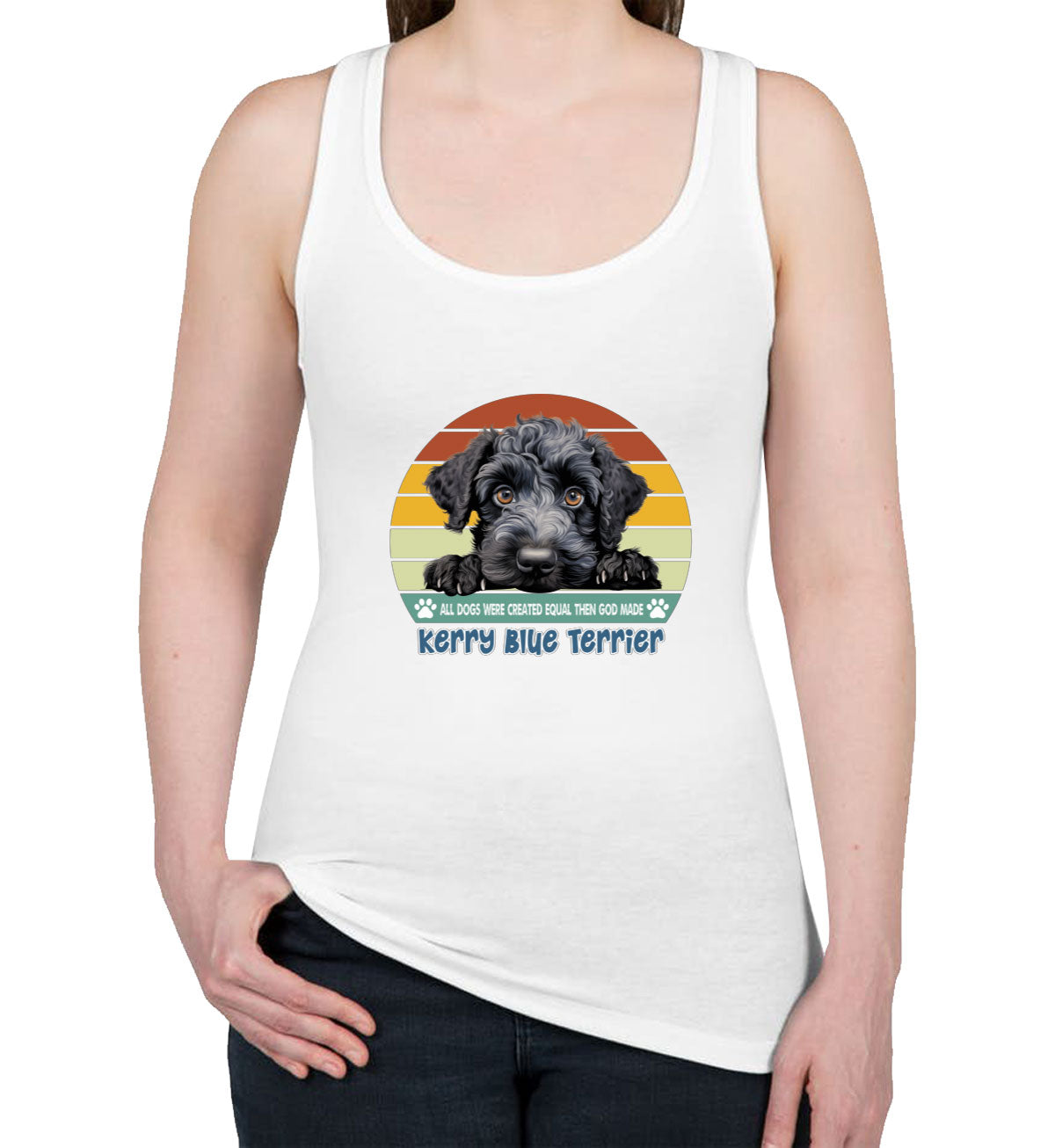 All Dogs Were Created Equal Kerry Blue Terrier Women's Racerback Tank Top