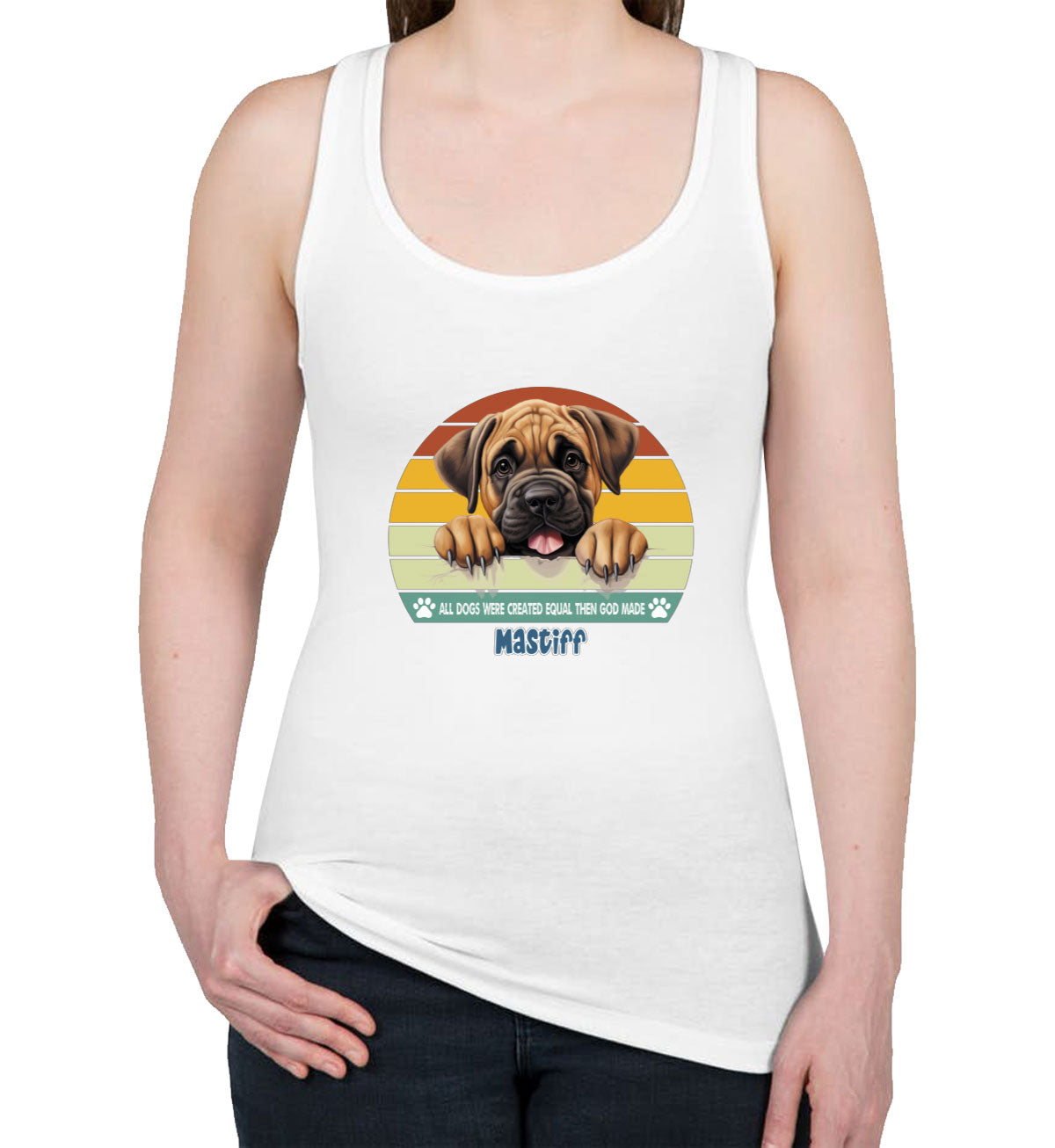 All Dogs Were Created Equal Mastiff Women's Racerback Tank Top