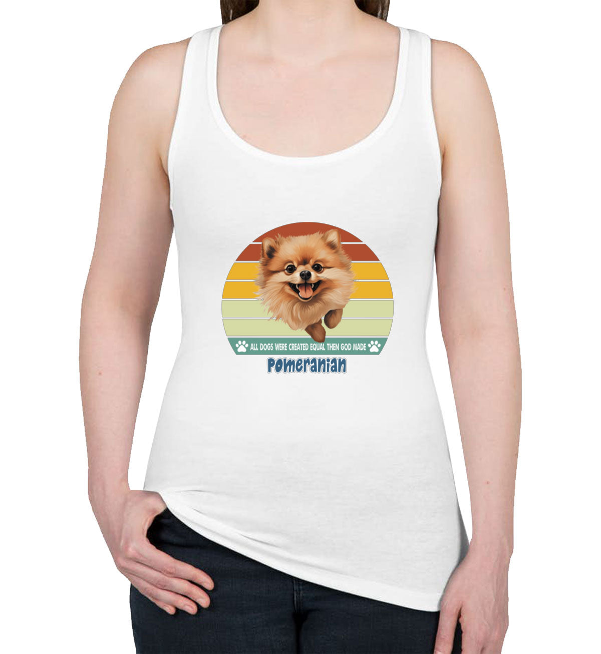 All Dogs Were Created Equal Pomeranian Women's Racerback Tank Top