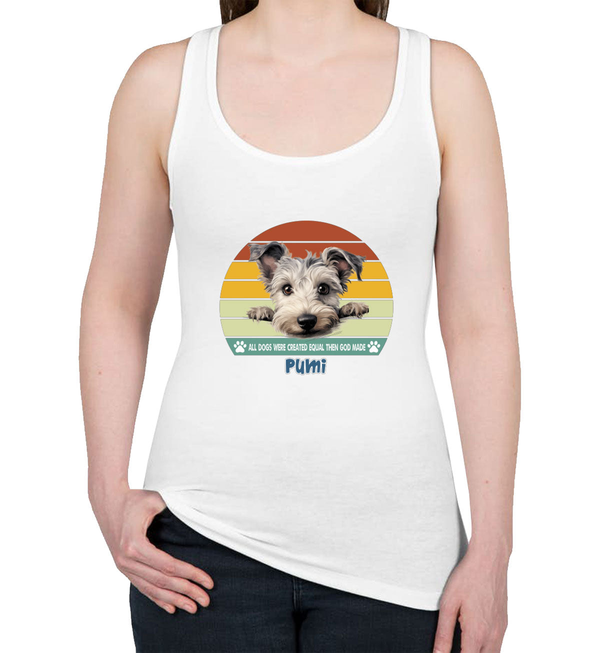 All Dogs Were Created Equal Pumi Women's Racerback Tank Top