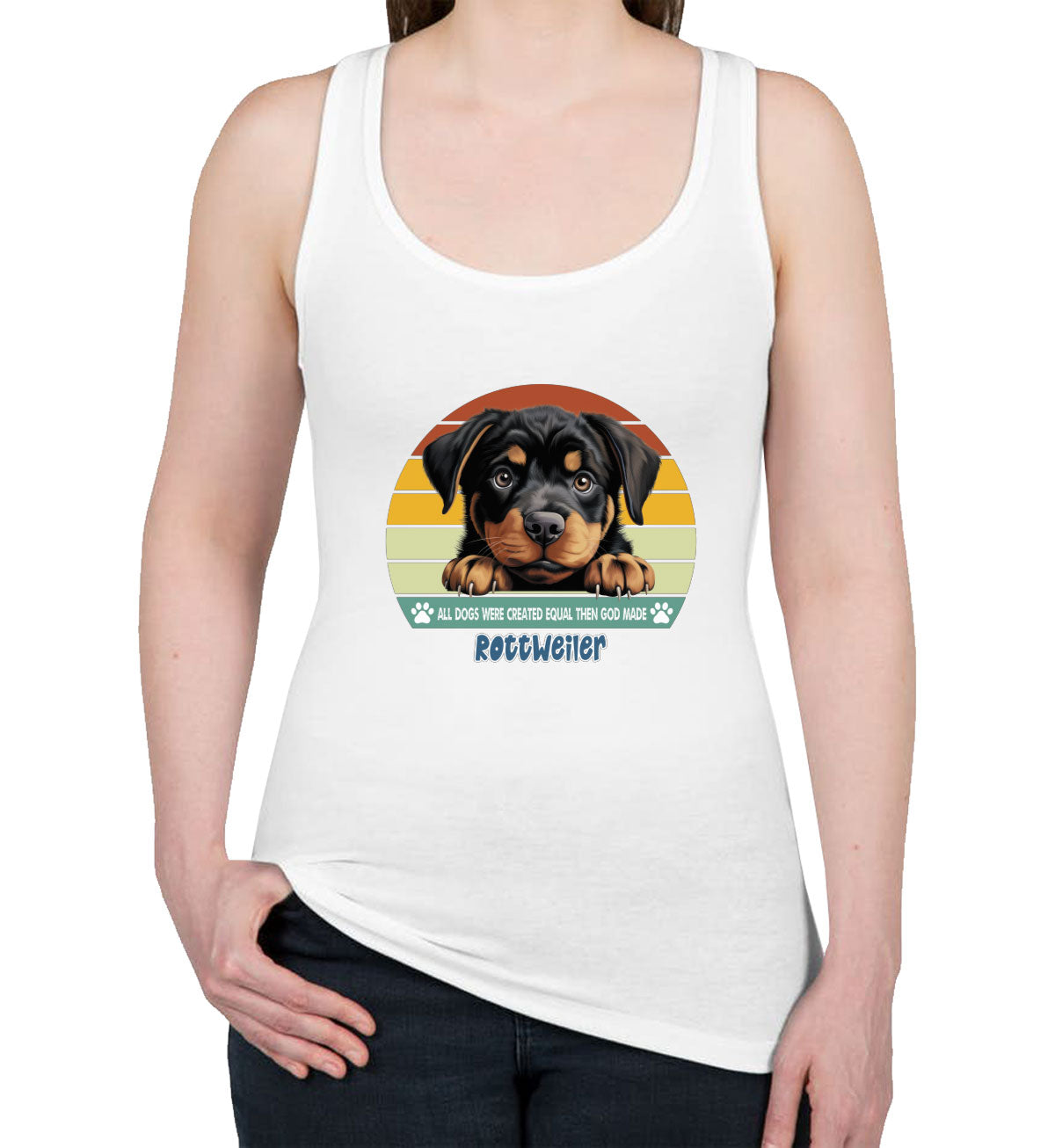 All Dogs Were Created Equal Rottweiler Women's Racerback Tank Top