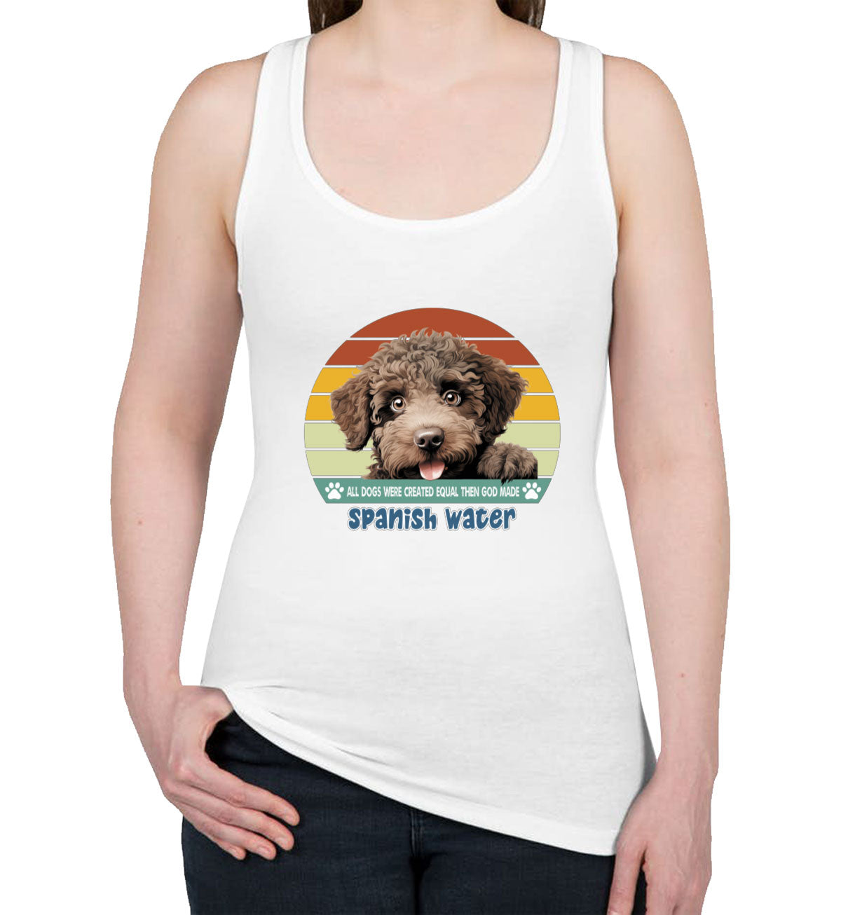 All Dogs Were Created Equal Spanish Water Women's Racerback Tank Top