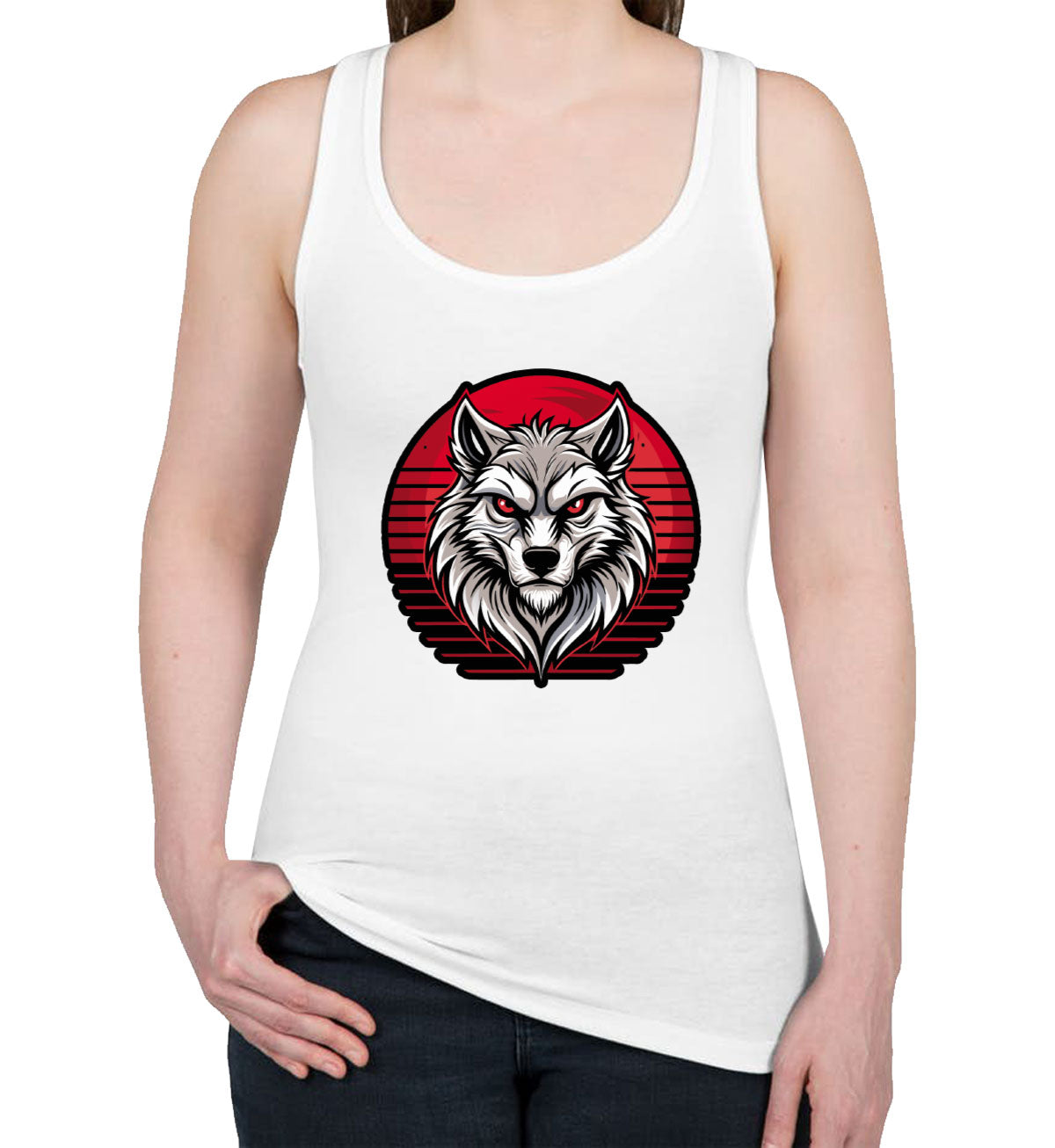 Wolf Head Women's Racerback Tank Top