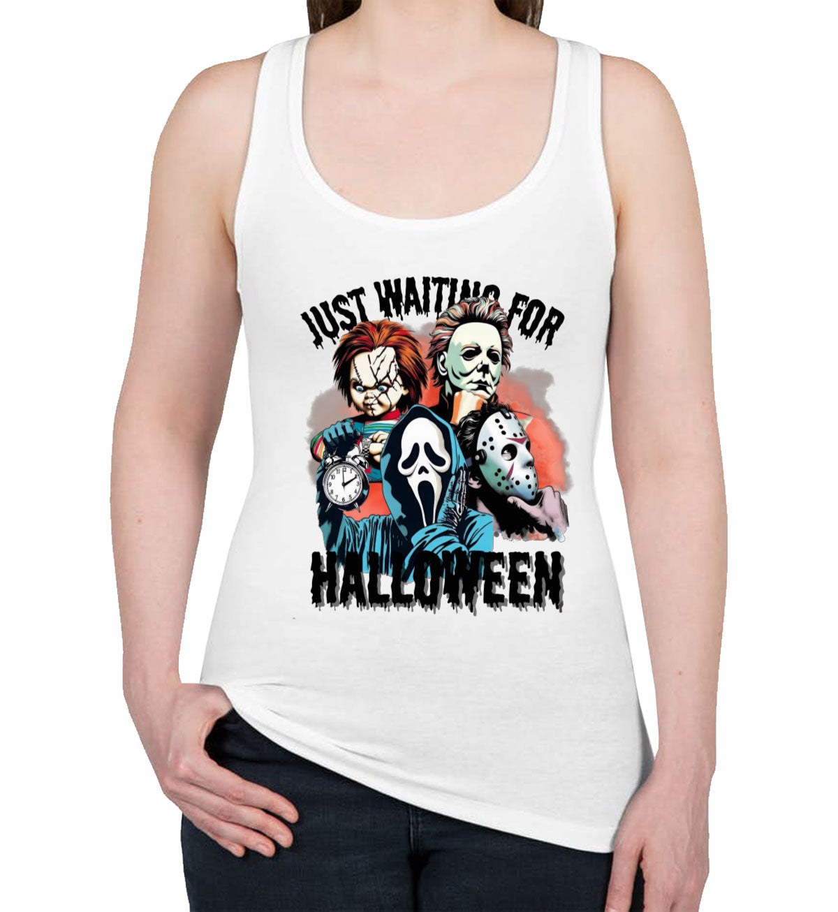 Just Waiting For Halloween Women's Racerback Tank Top