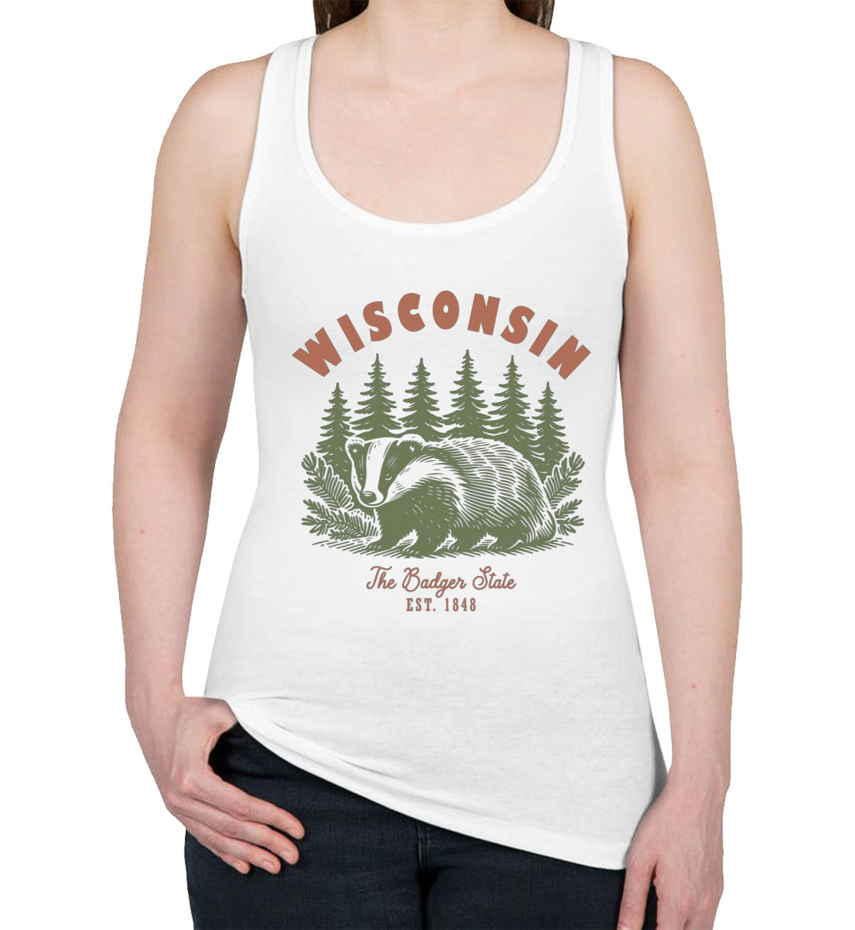 Wisconsin State Vintage Women's Racerback Tank Top
