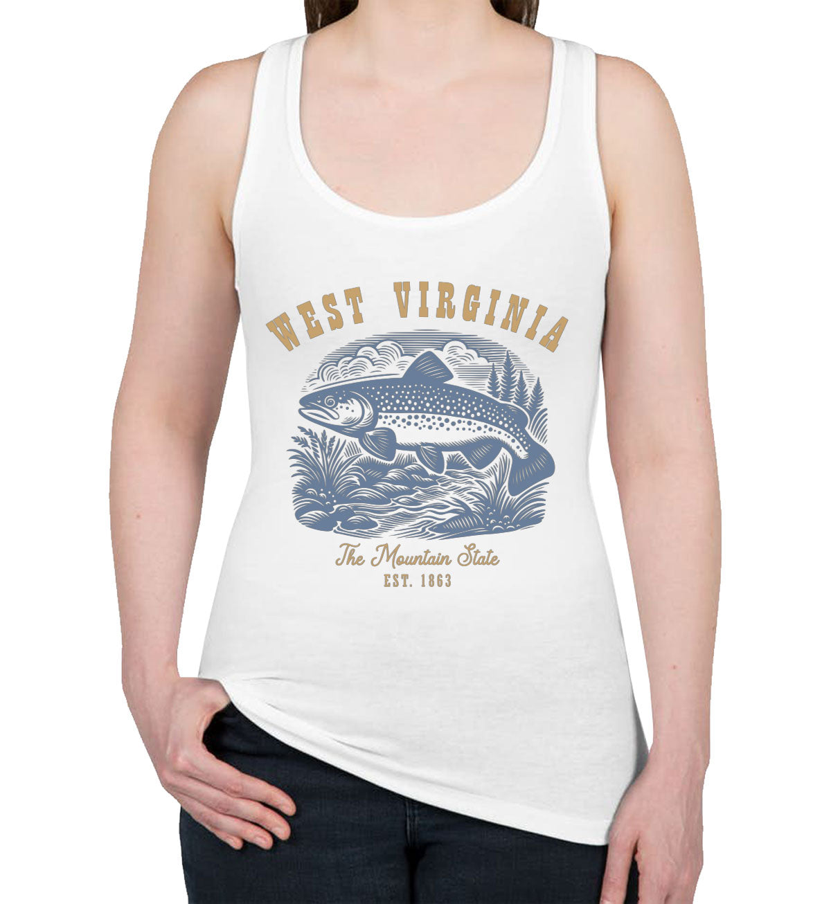 West Virginia State Vintage Women's Racerback Tank Top