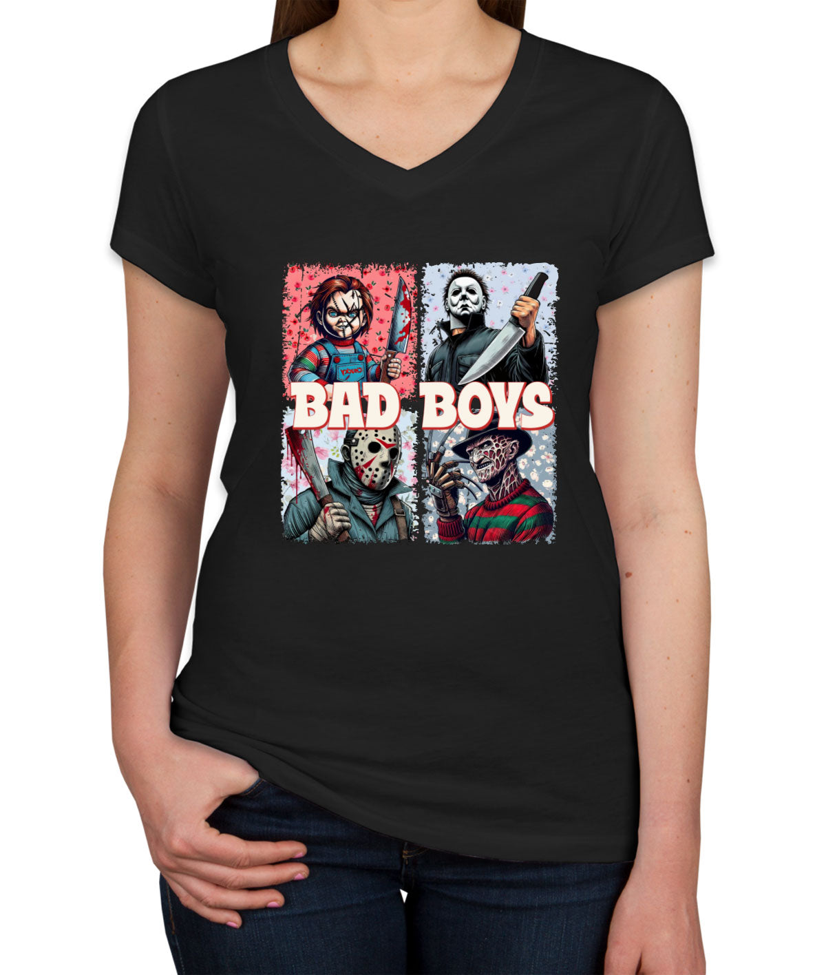 Bad Boys Halloween Women's V Neck T-shirt