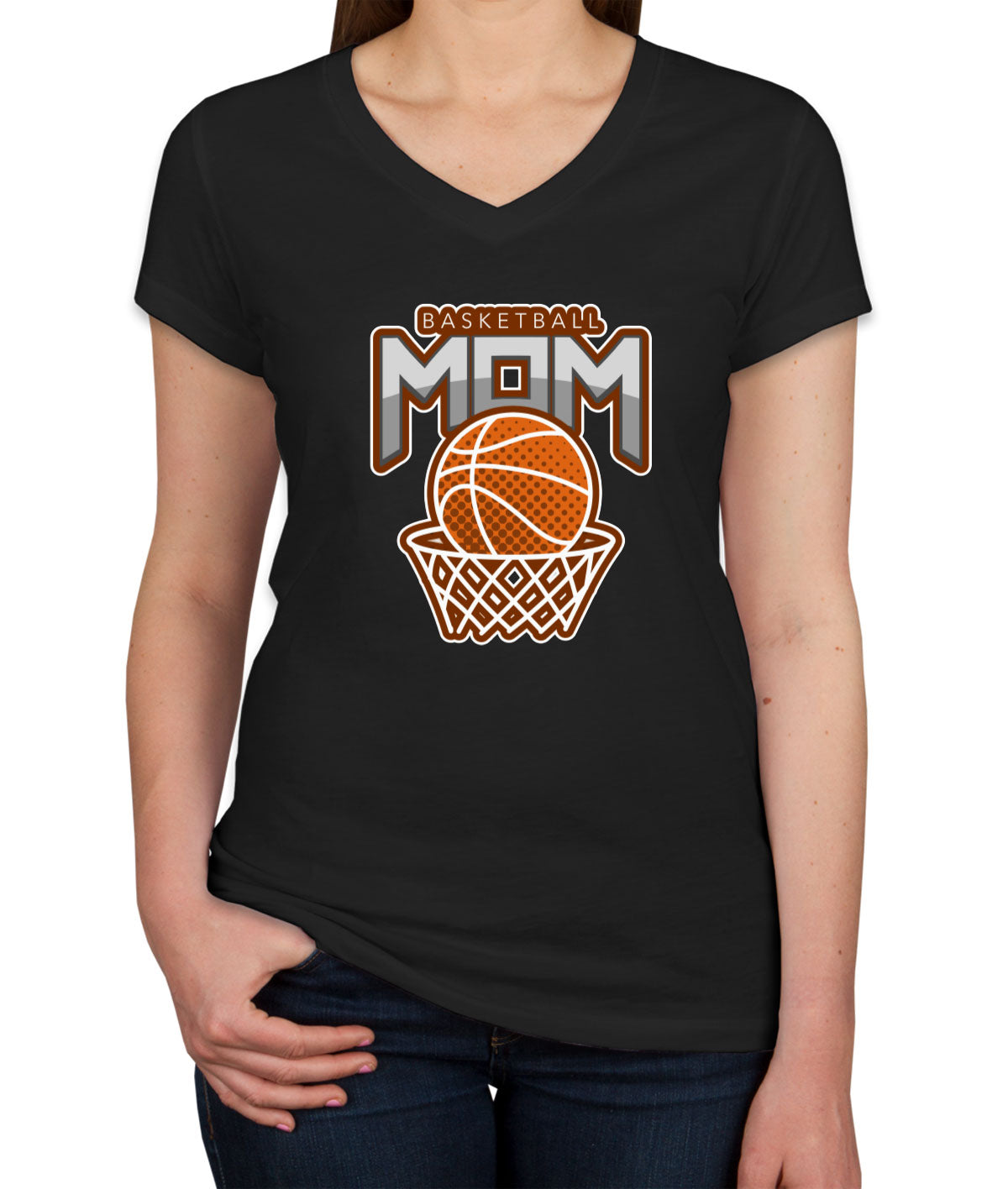 Basketball Mom Women's V Neck T-shirt