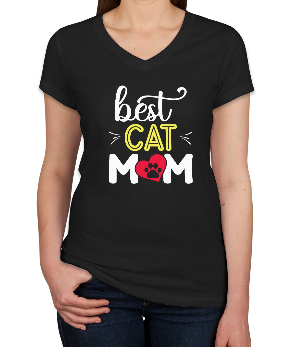 Best Cat Mom Women's V Neck T-shirt