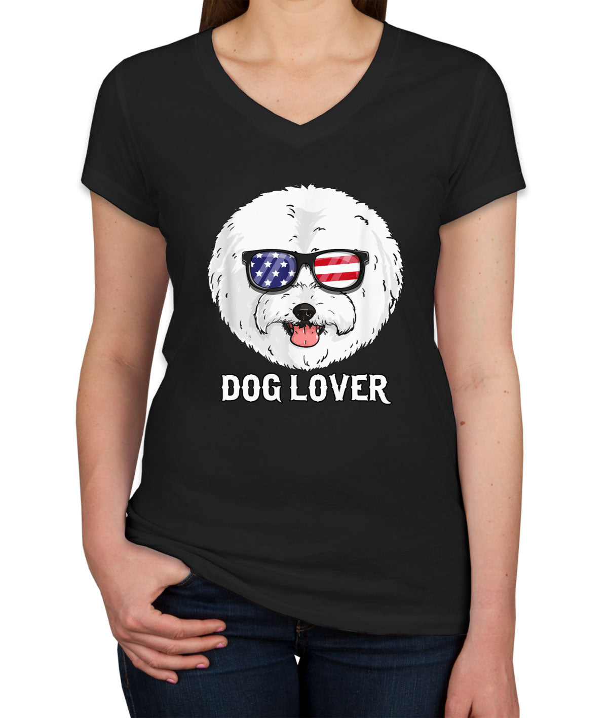 Bichon Frise Dog Lover Women's V Neck T-shirt