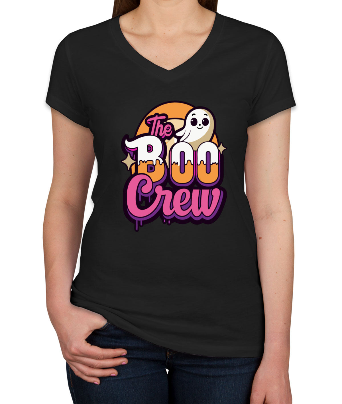 Boo Crew Halloween Women's V Neck T-shirt