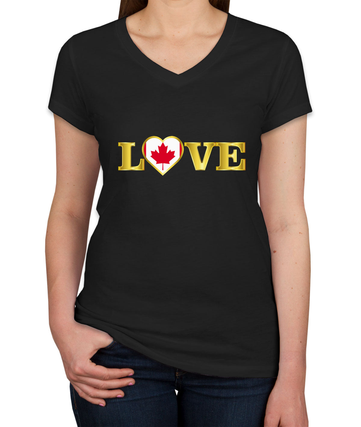 Canada Love Women's V Neck T-shirt