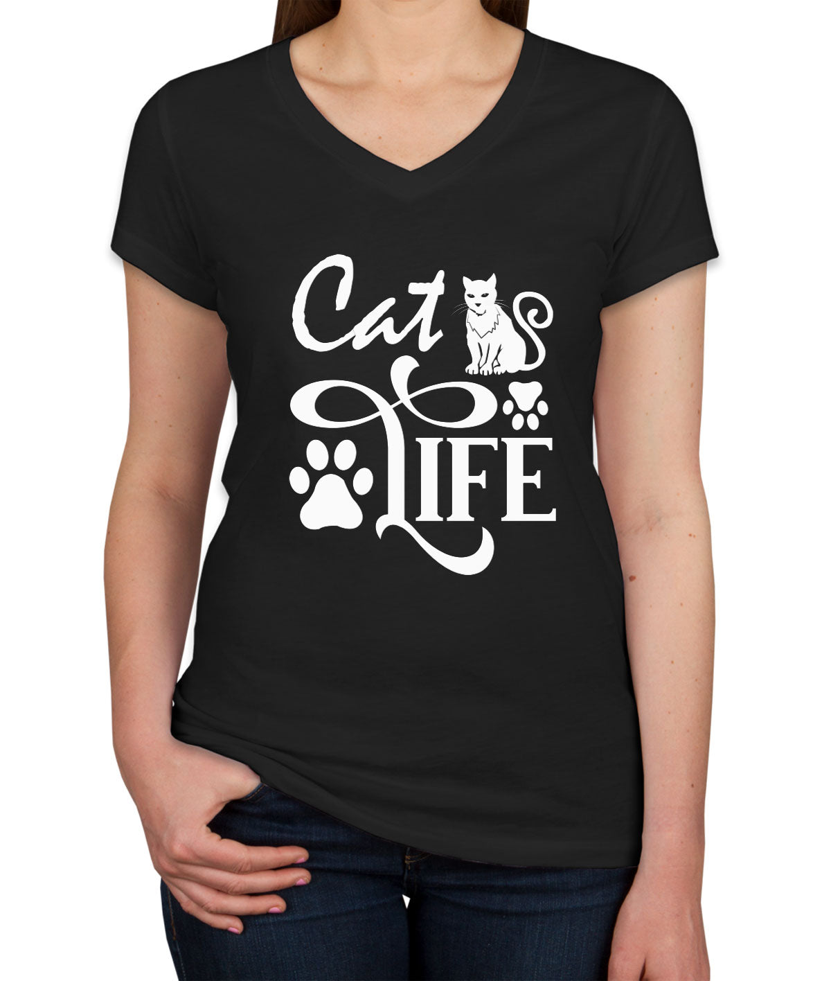 Cat Life Women's V Neck T-shirt