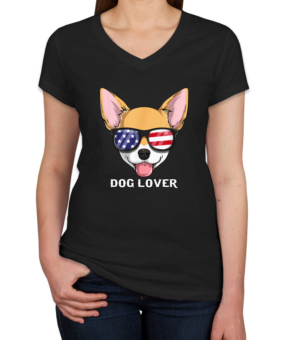 Chihuahua Dog Lover Women's V Neck T-shirt