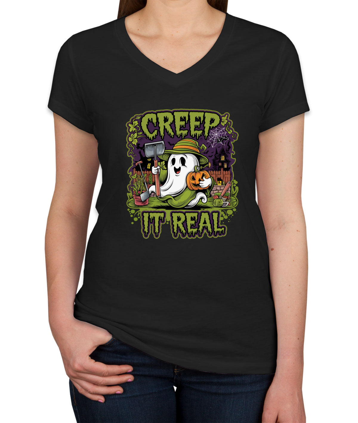 Creep It Real Women's V Neck T-shirt