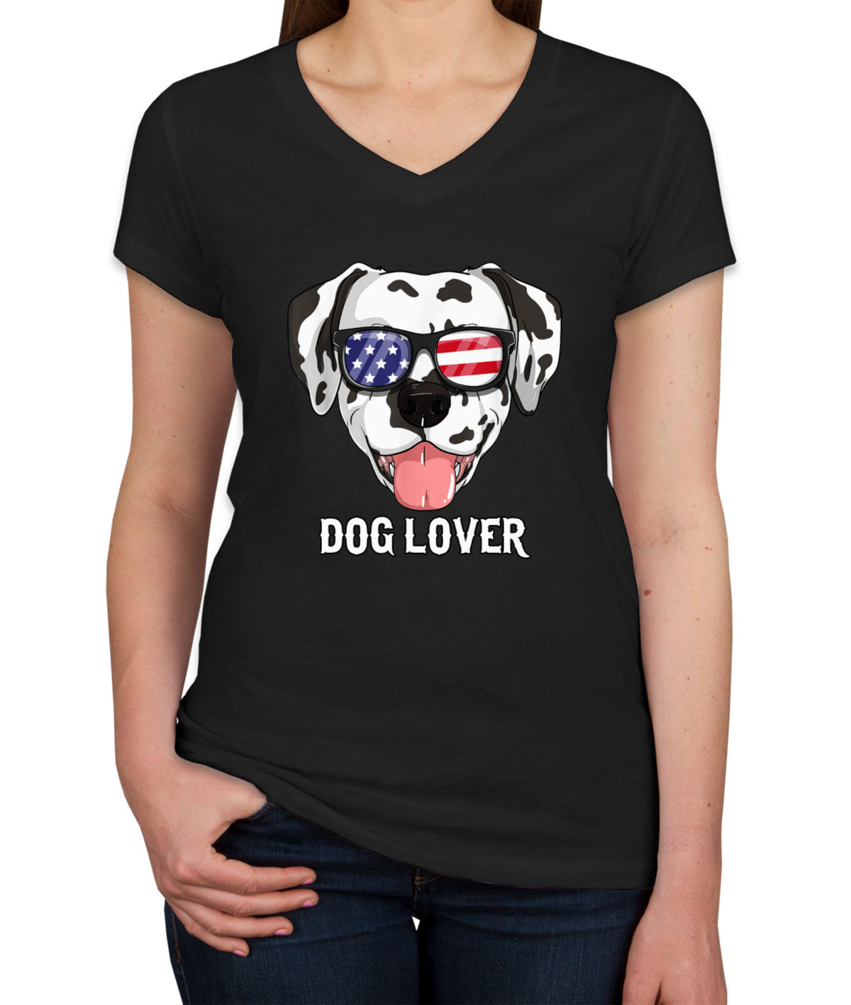 Dalmatian Dog Lover Women's V Neck T-shirt