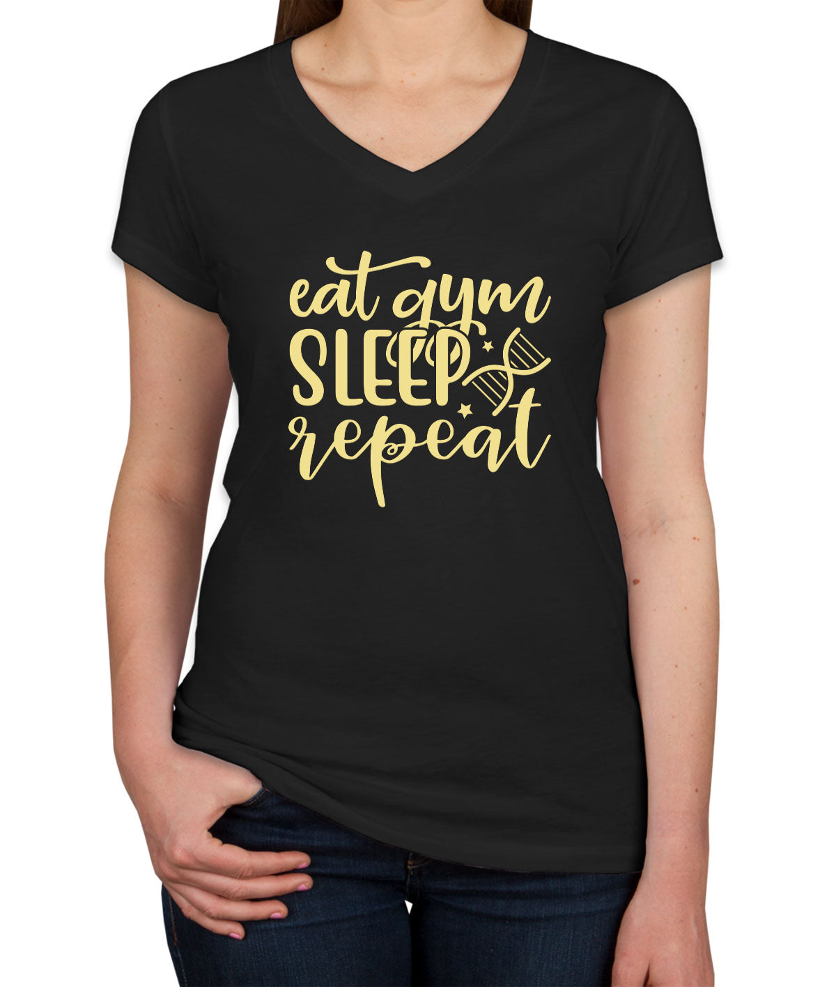 Eat Gym Sleep Repeat Women's V Neck T-shirt