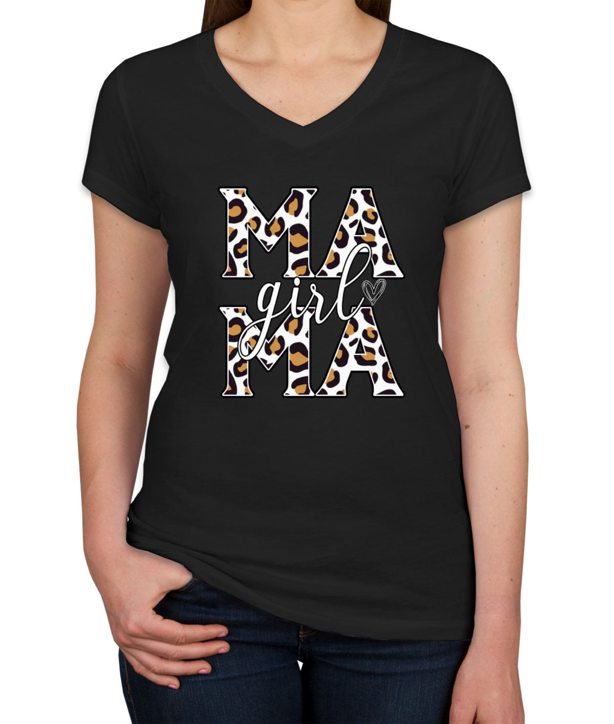 Girl Mama Mother's Day Women's V Neck T-shirt