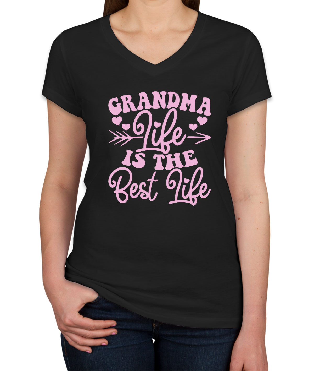 Grandma Life Is The Best Life Women's V Neck T-shirt