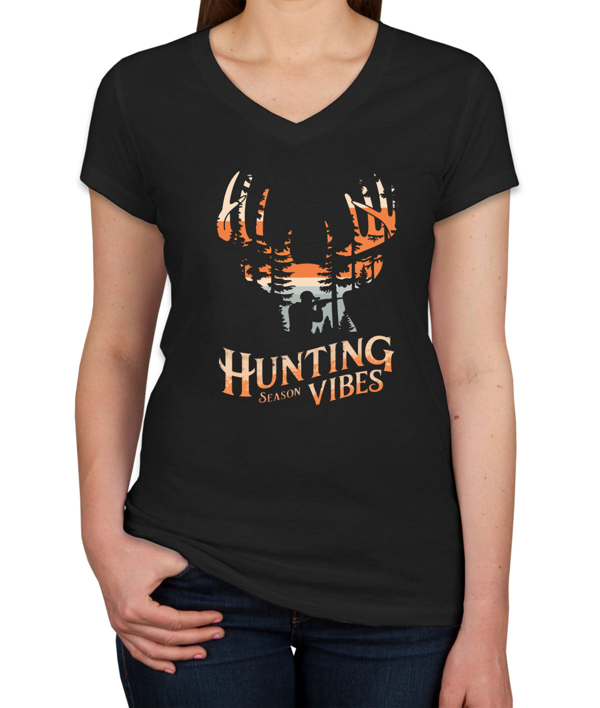 Hunting Season Vibes Women's V Neck T-shirt