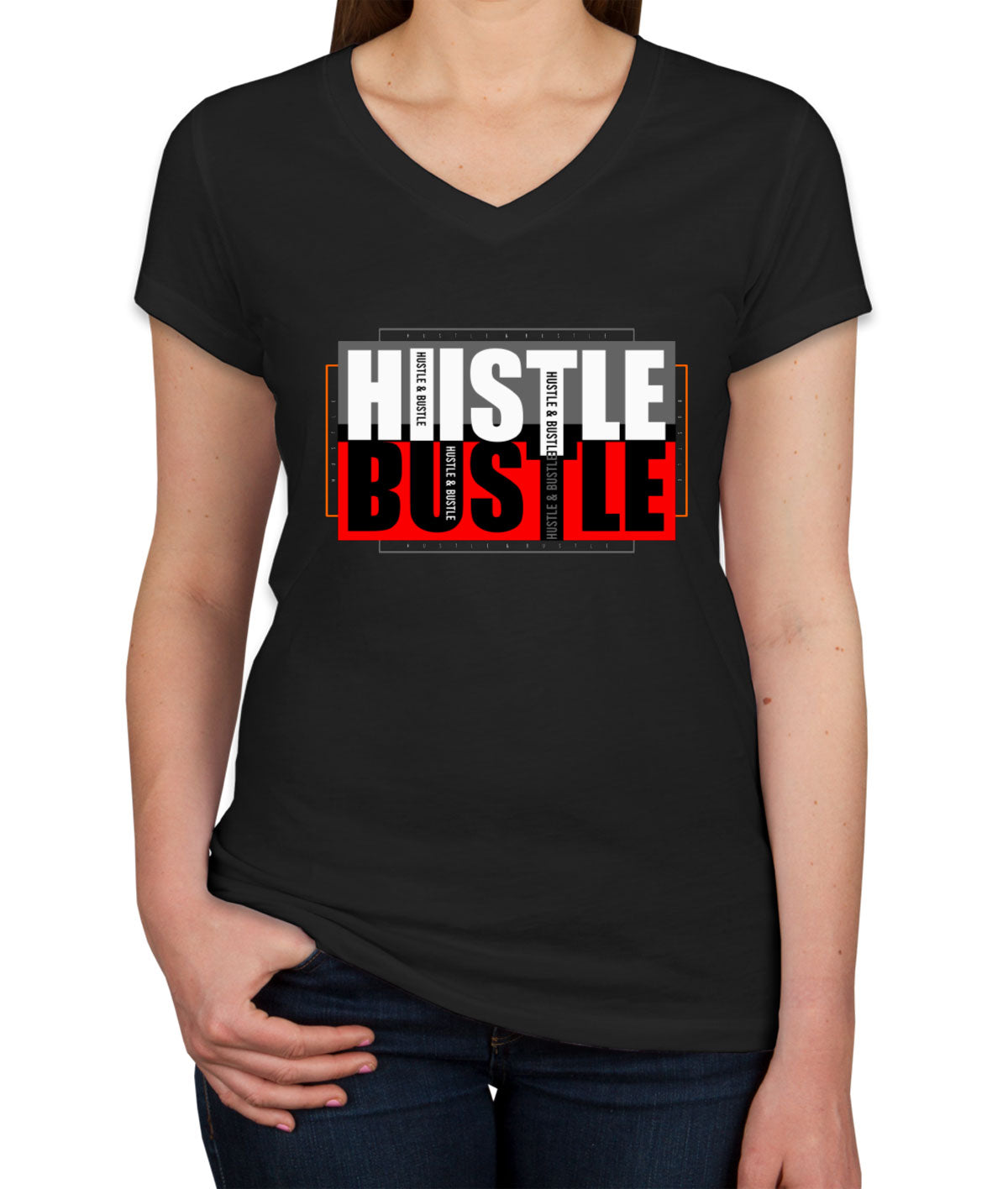 Hustle Bustle Women's V Neck T-shirt