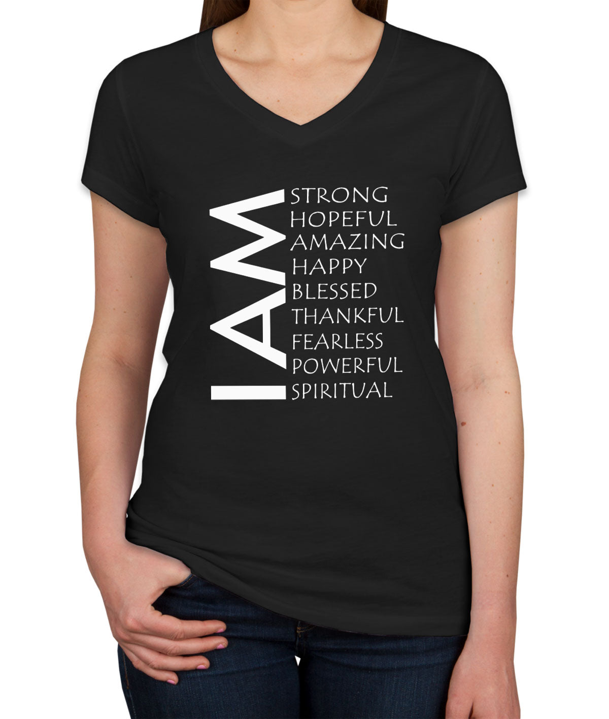 I Am Spiritual Women's V Neck T-shirt