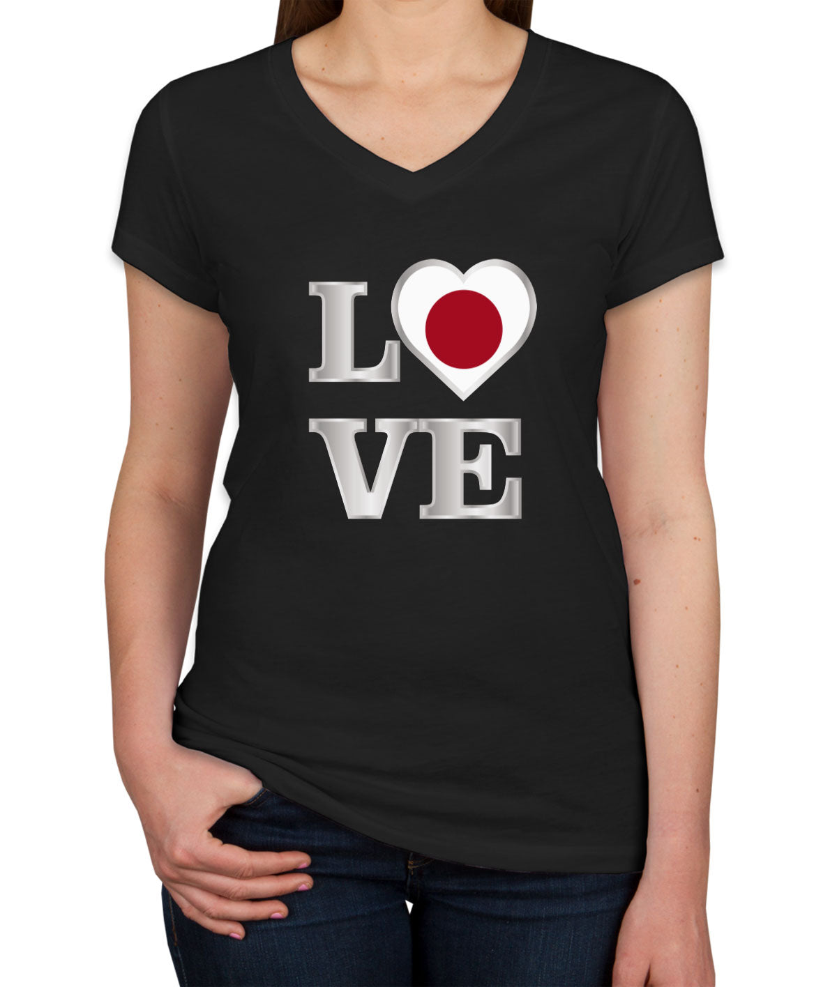 Japan Love Women's V Neck T-shirt