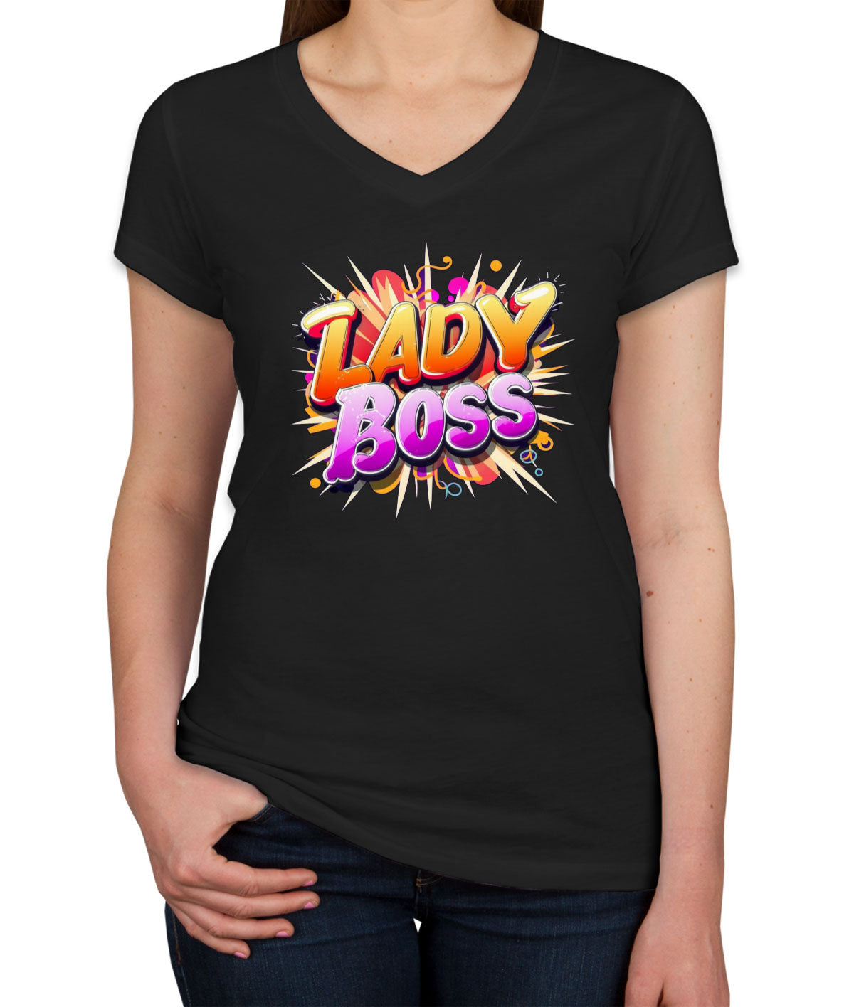 Lady Boss Women's V Neck T-shirt