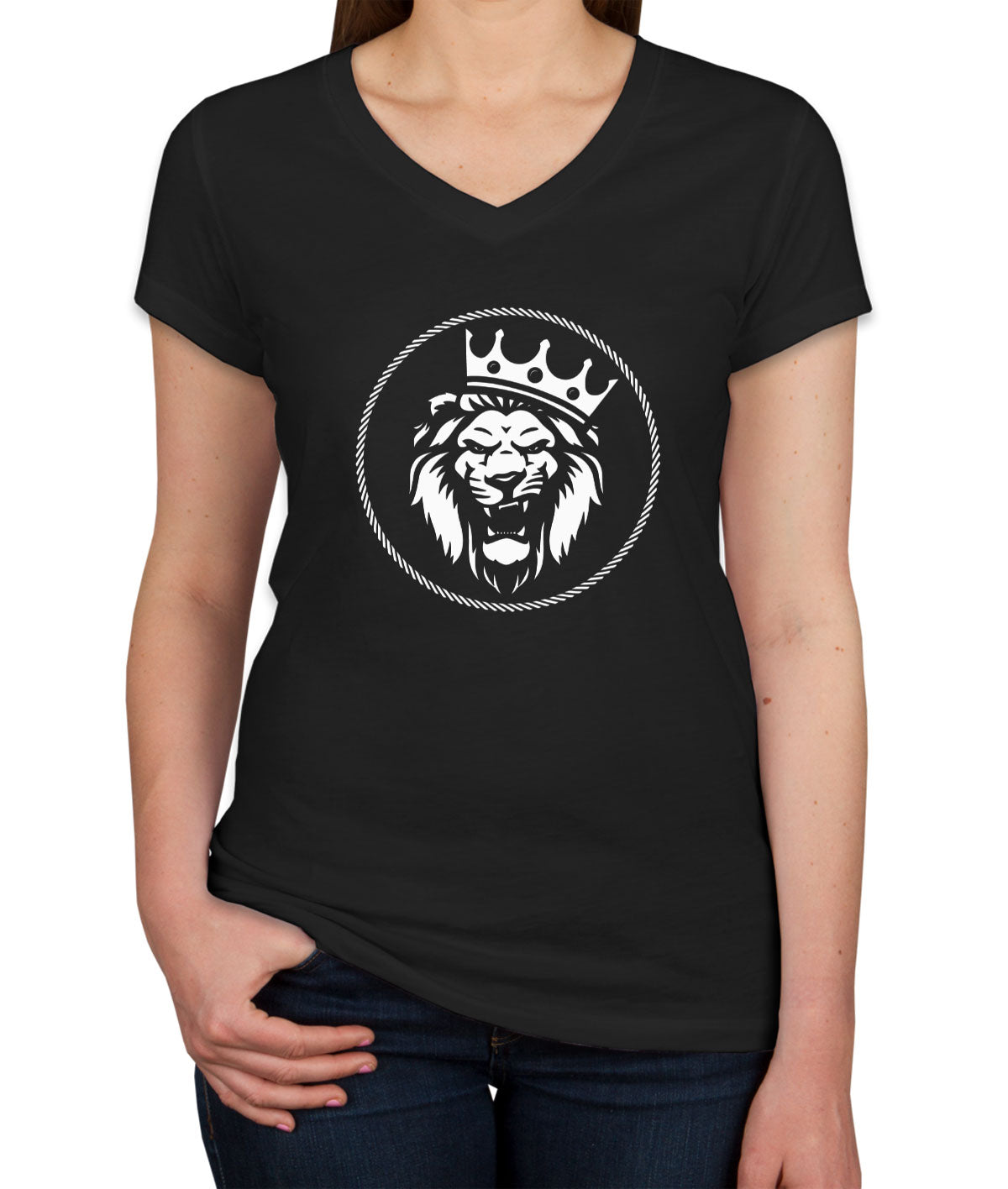 Lion Roar Women's V Neck T-shirt