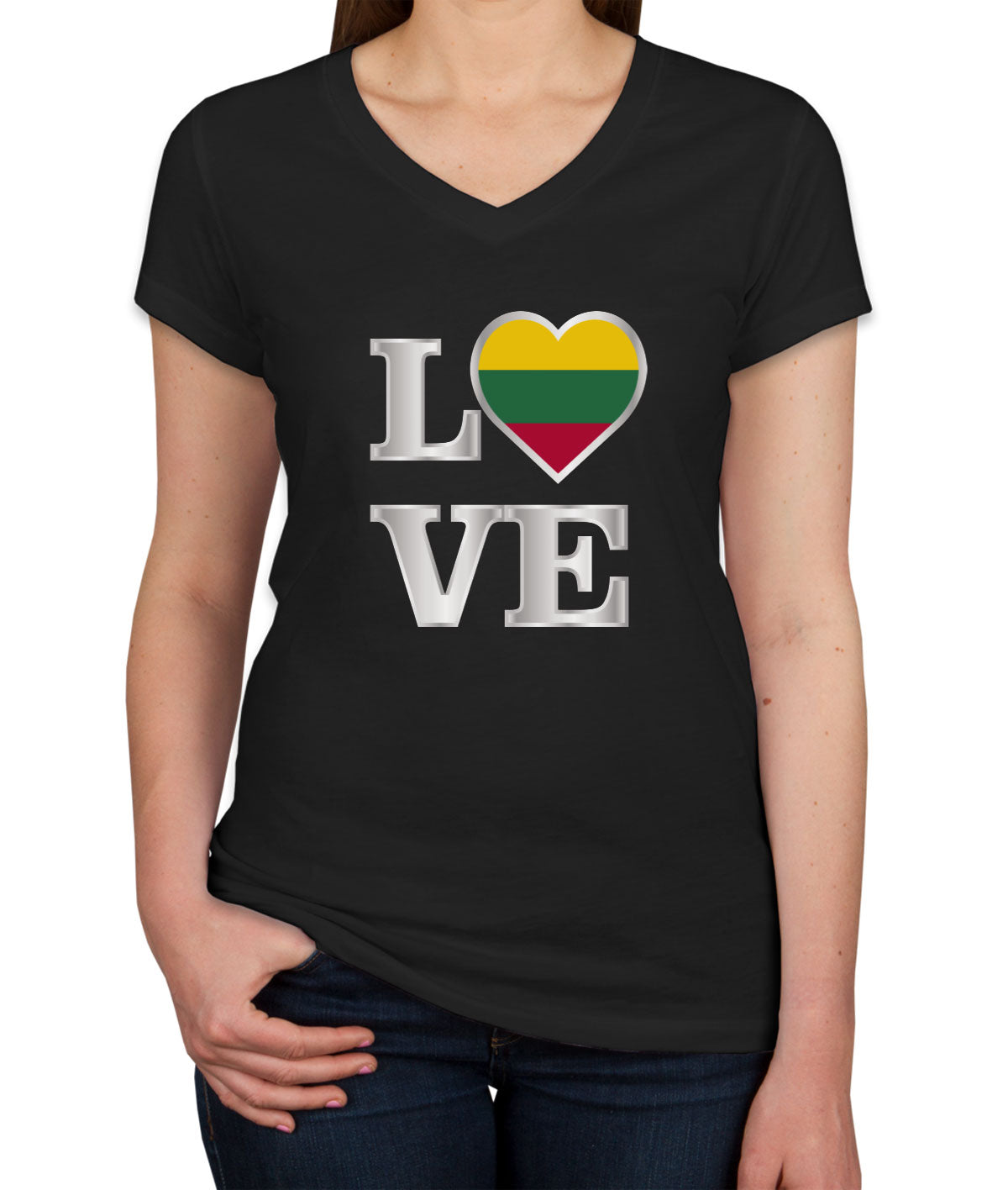Lithuania Love Women's V Neck T-shirt