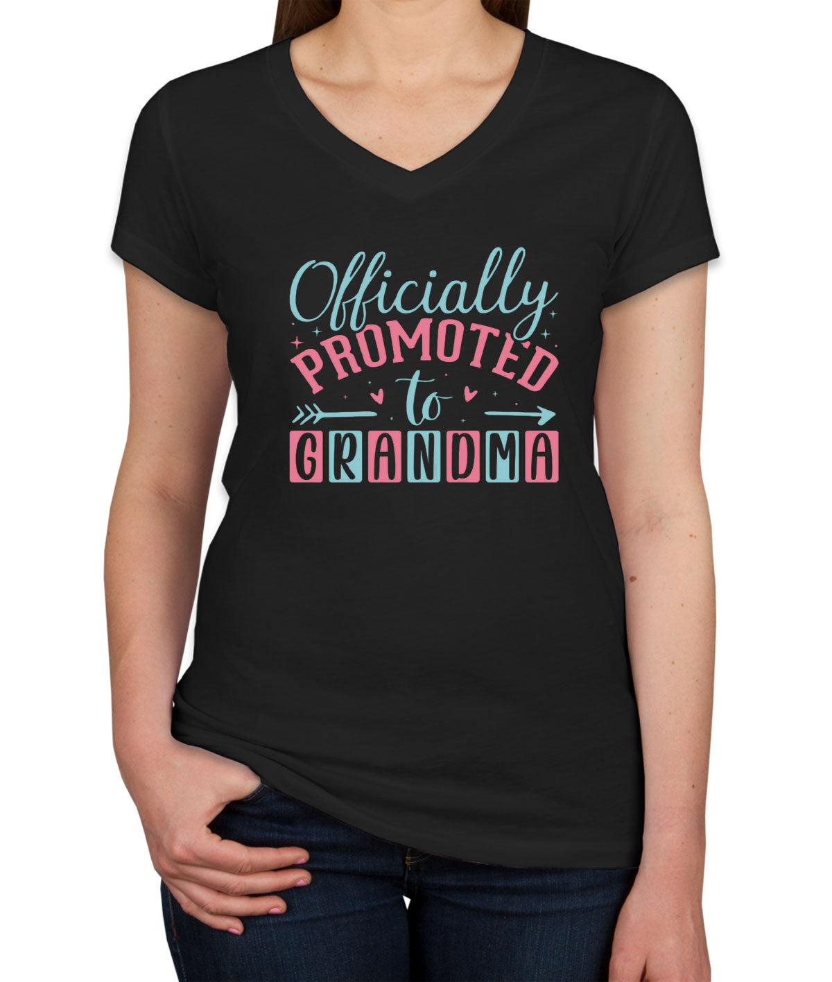 Officially Promoted To Grandma Women's V Neck T-shirt