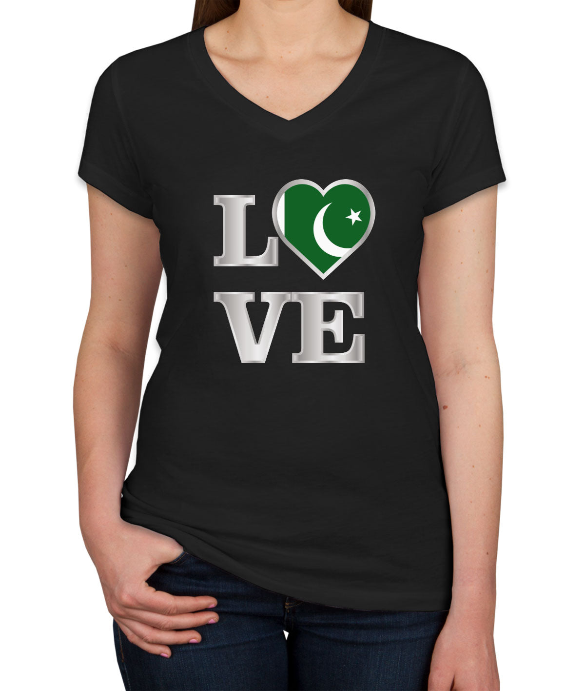Pakistan Love Women's V Neck T-shirt