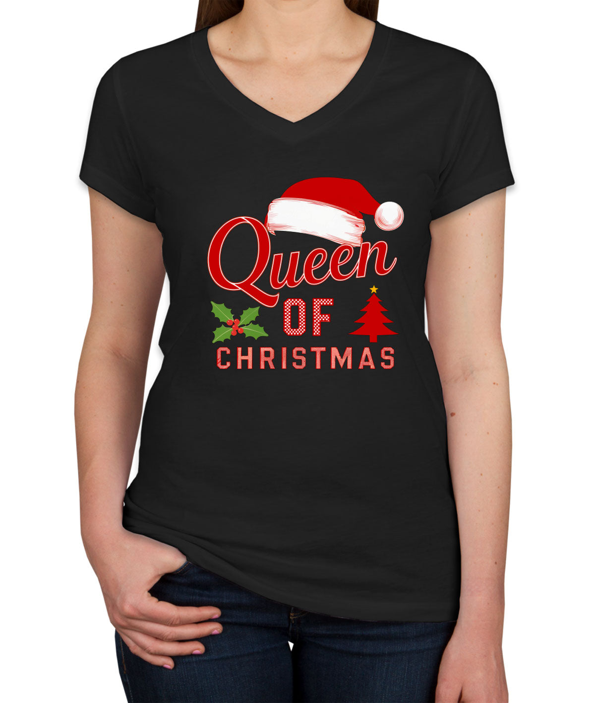 Queen Of Christmas Women's V Neck T-shirt