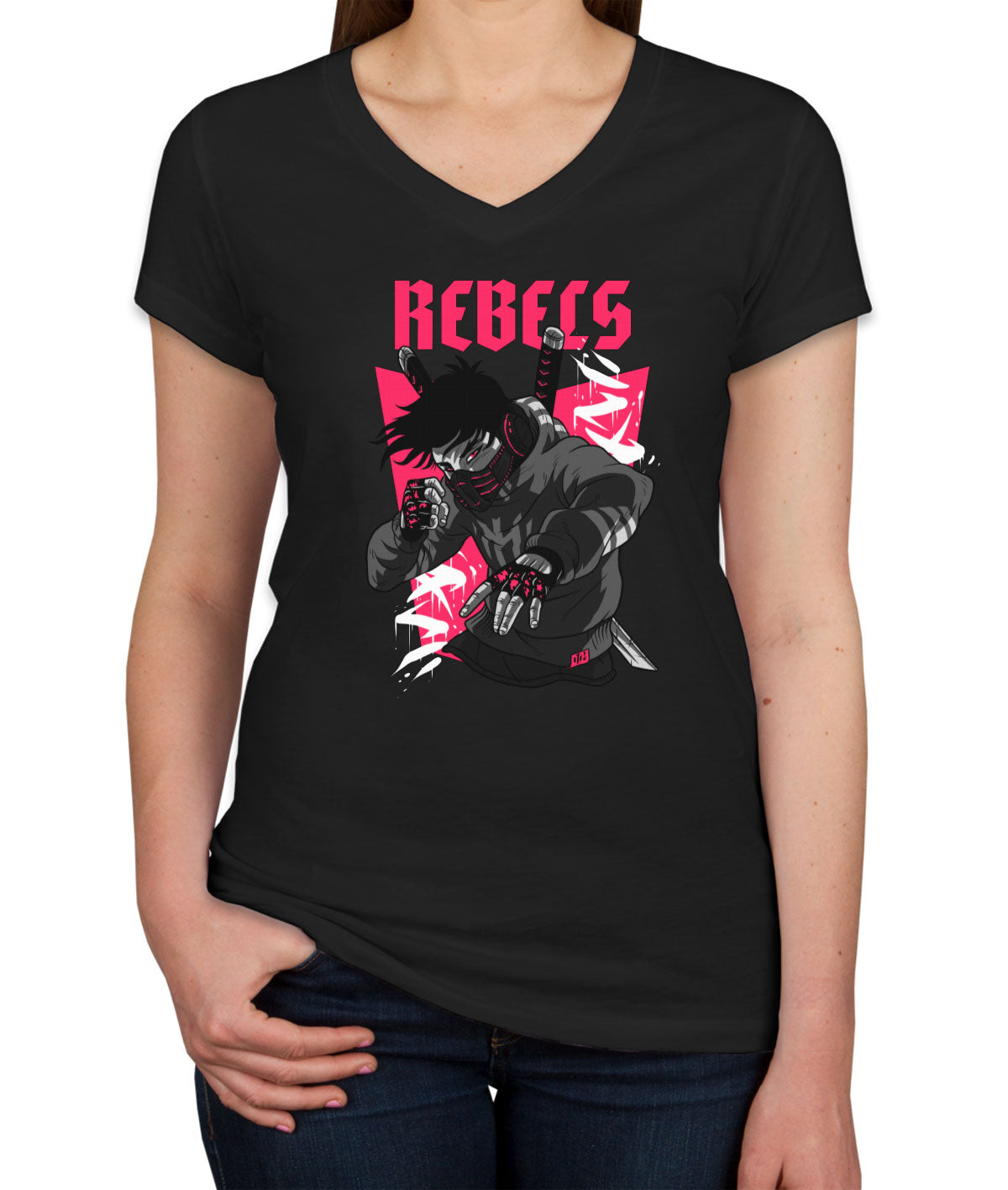 Rebels Anime Women's V Neck T-shirt