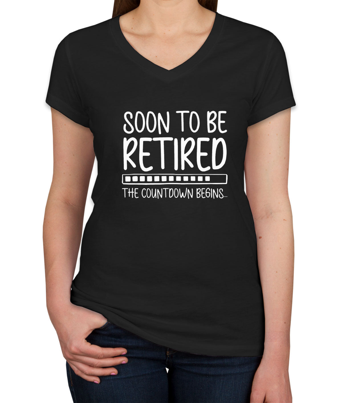 Soon To Be Retired The Countdown Begins Women's V Neck T-shirt