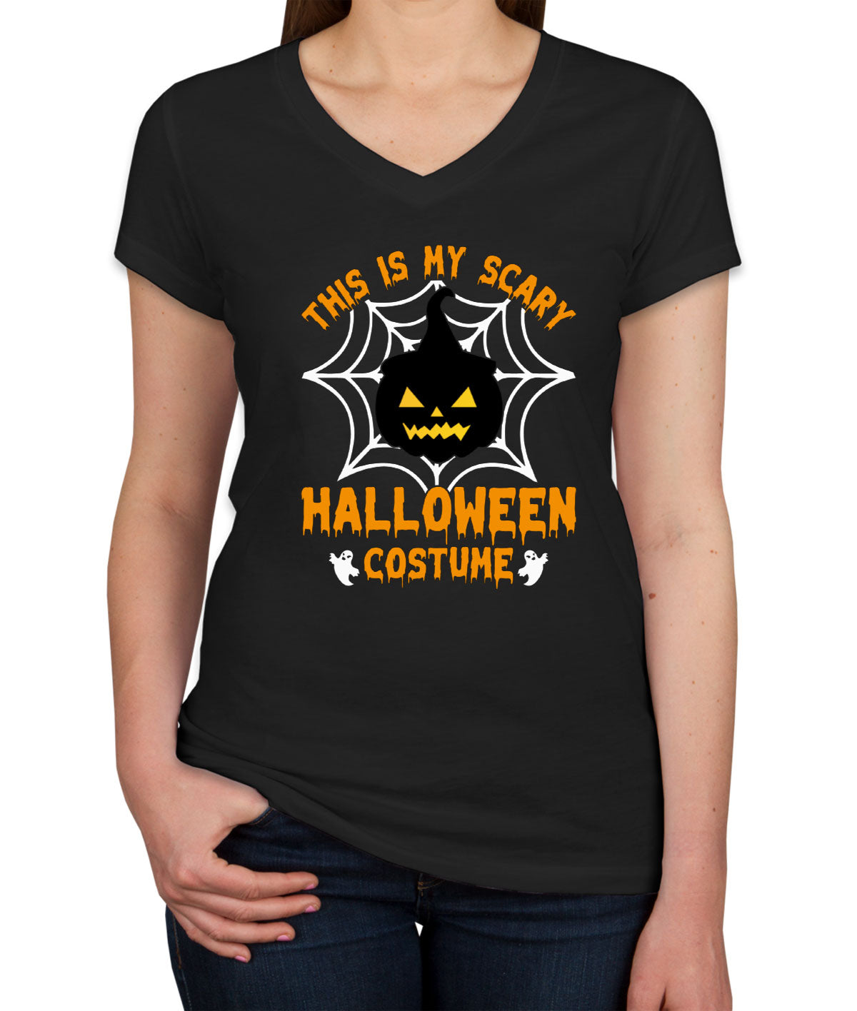 This Is My Scary Halloween Costume Women's V Neck T-shirt