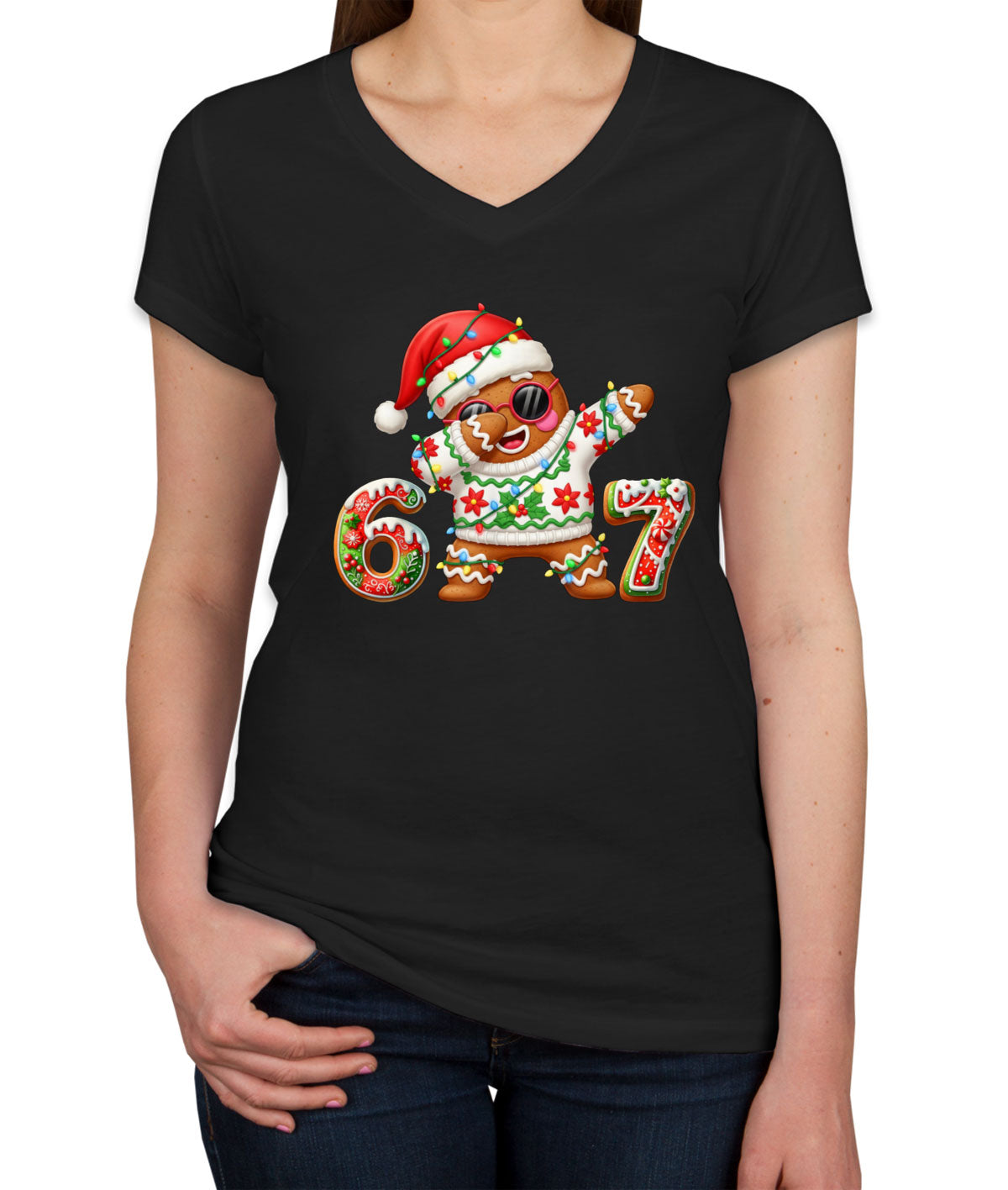 67 Sixty Seven Christmas Women's V Neck T-shirt