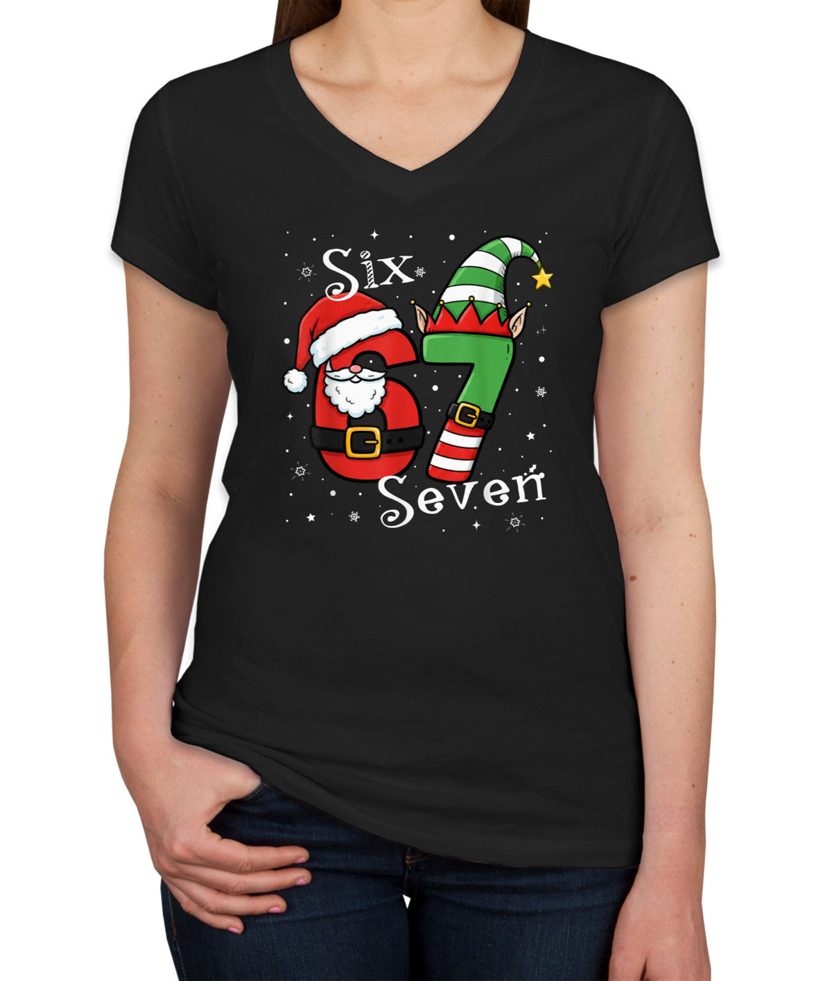 67 Sixty Seven Christmas Women's V Neck T-shirt