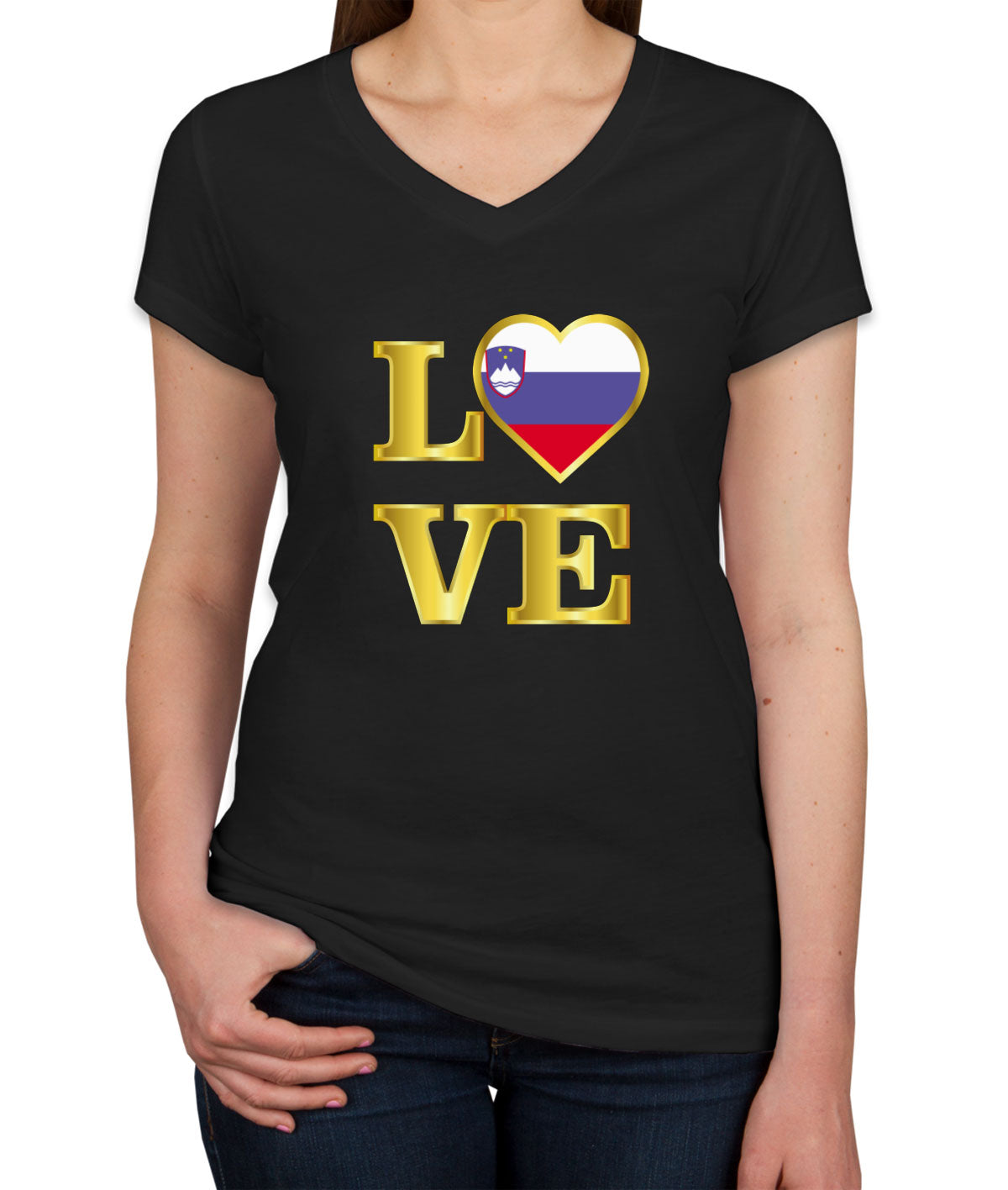 Slovenia Love Women's V Neck T-shirt