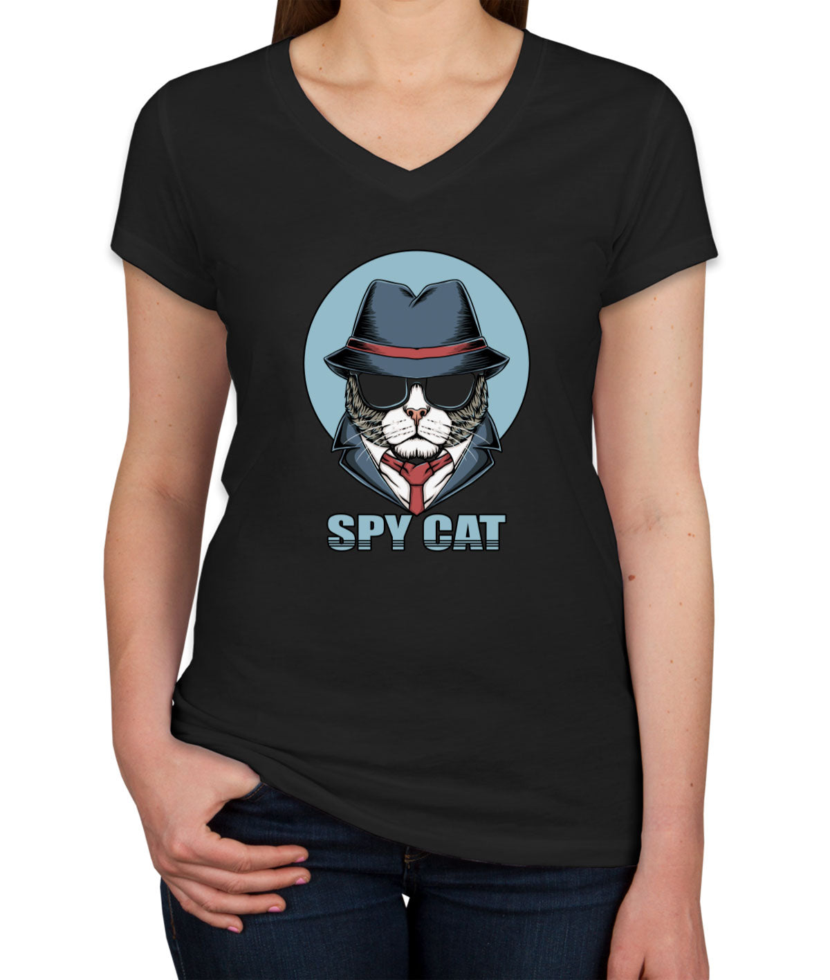 Spy Cat Women's V Neck T-shirt