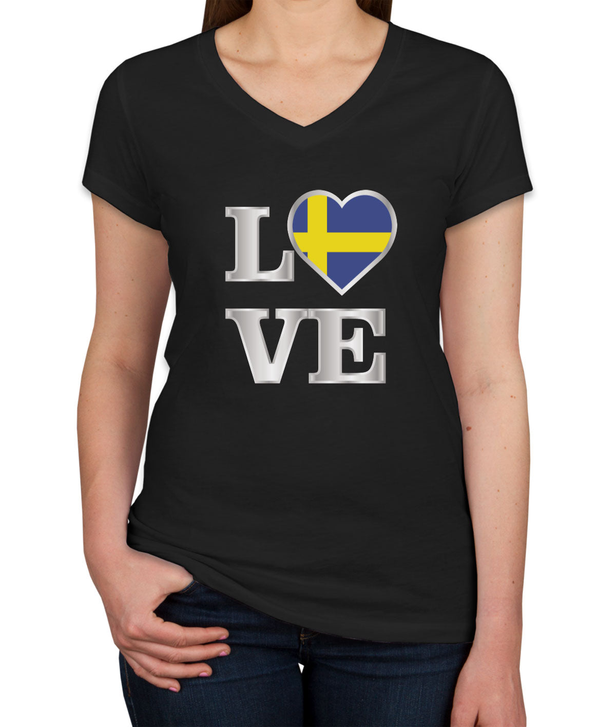 Sweden Love Women's V Neck T-shirt