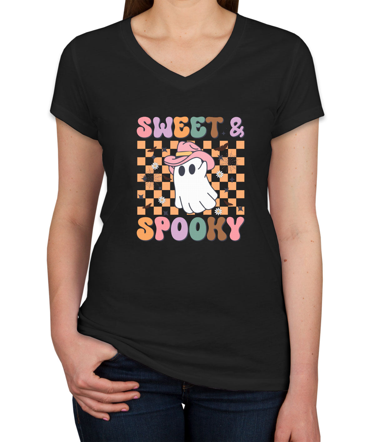 Sweet And Spooky Halloween Women's V Neck T-shirt