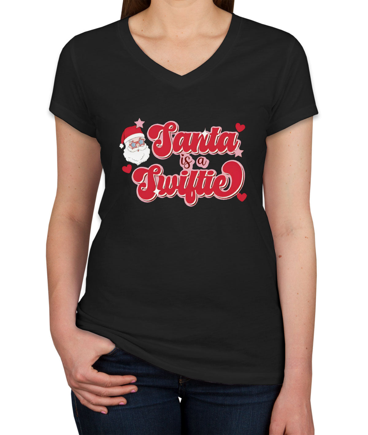 Santa Is My Swiftie Women's V Neck T-shirt