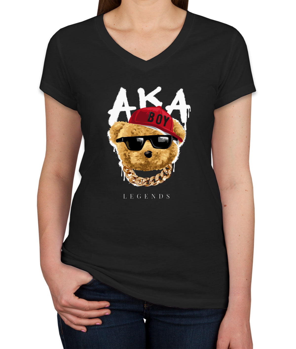 Teddy Bear Legends Women's V Neck T-shirt