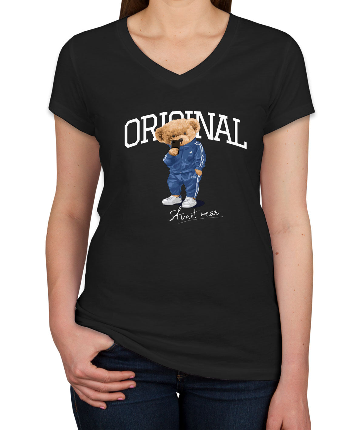 Teddy Bear Original Women's V Neck T-shirt