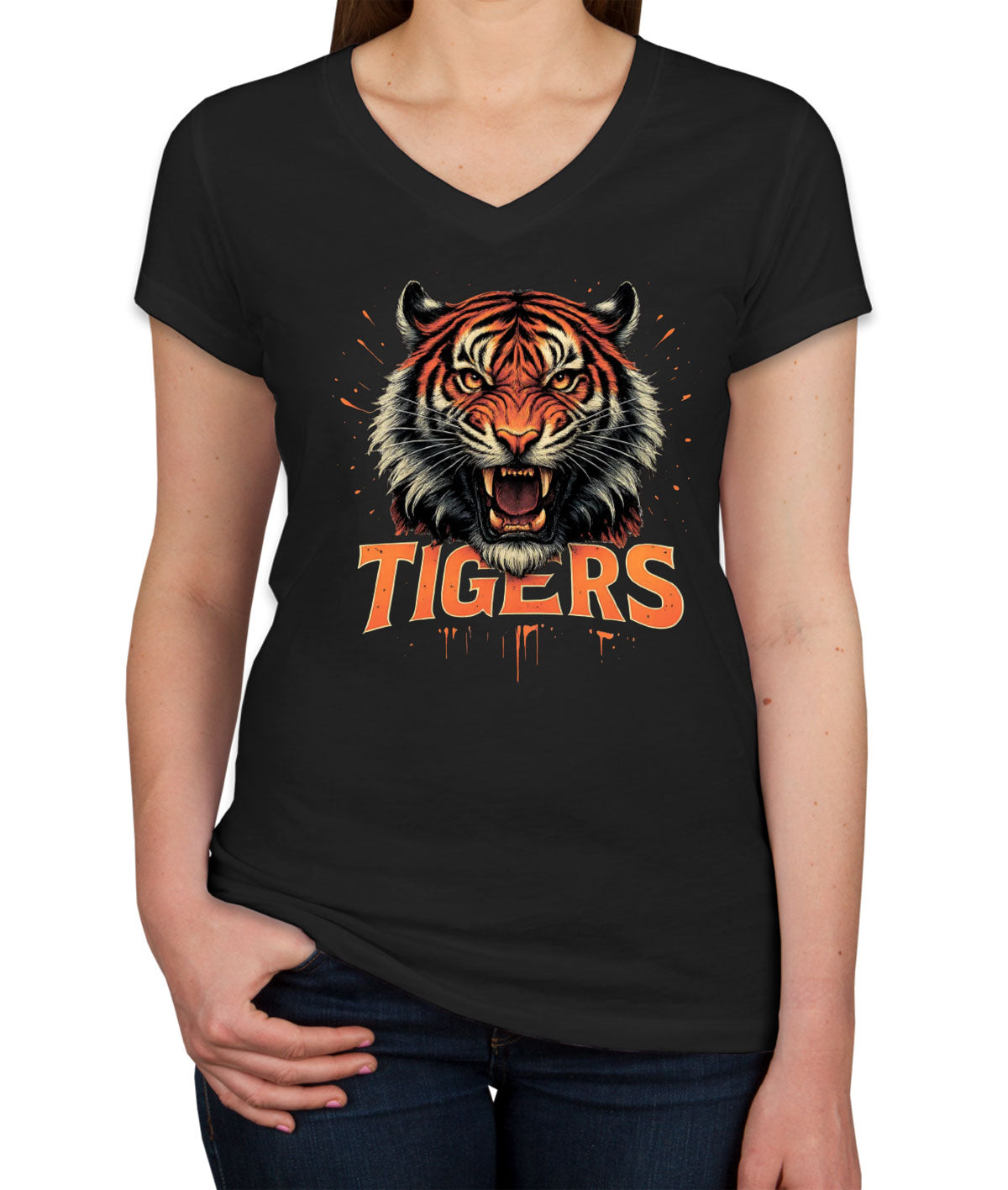 Tigers Women's V Neck T-shirt
