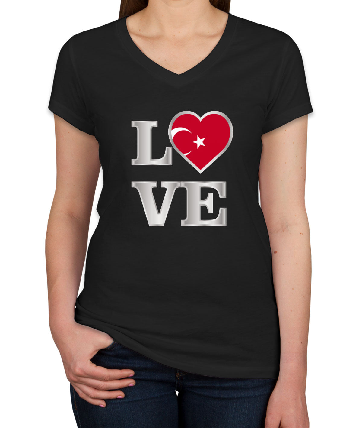 Turkiye Love Women's V Neck T-shirt